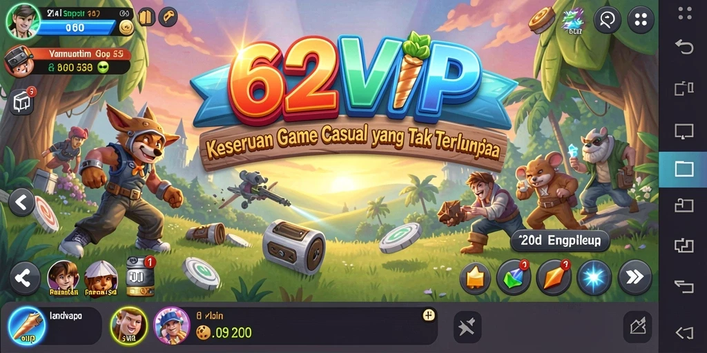 Tampilan screenshot gameplay menarik dari 62VIP yang penuh warna.