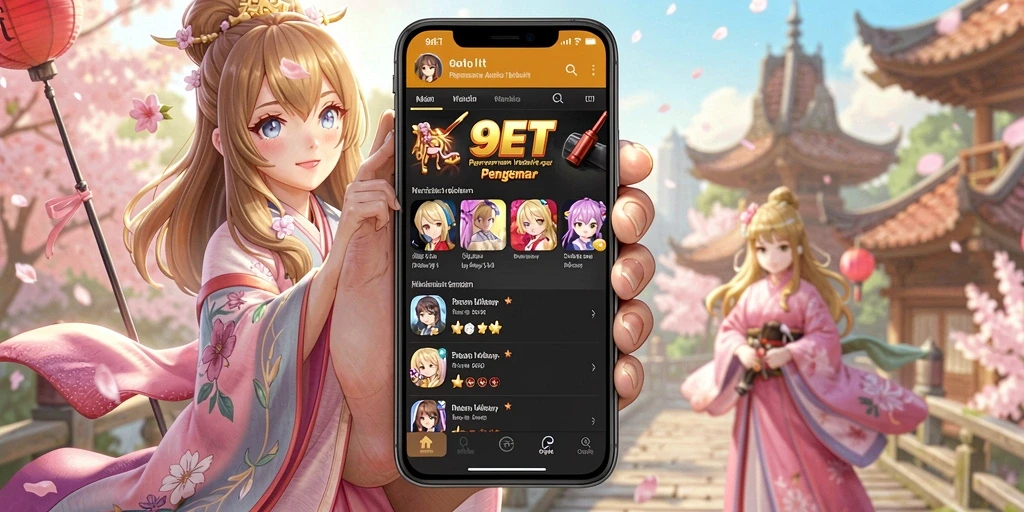 Tampilan gameplay 9ET dengan aksi karakter anime yang menakjubkan.