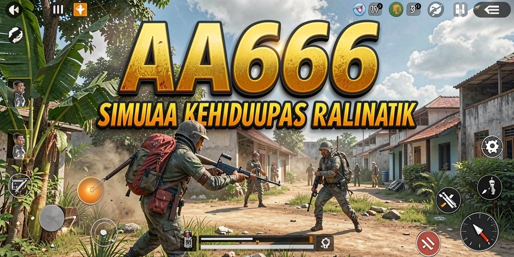 Screenshot gameplay AA666 menampilkan karakter dalam kehidupan sehari-hari yang dinamis.