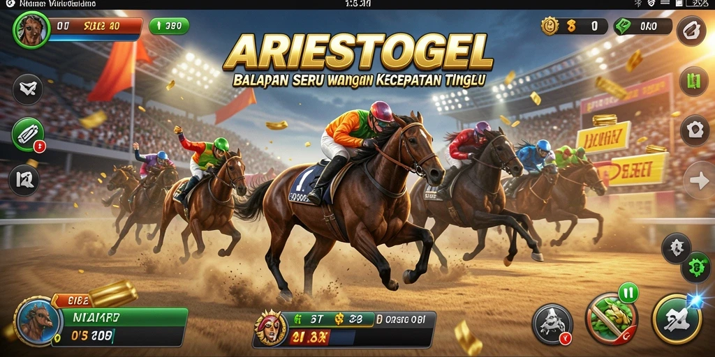 Gameplay mendebarkan ARIESTOGEL dengan mobil balap dan trek yang menantang.