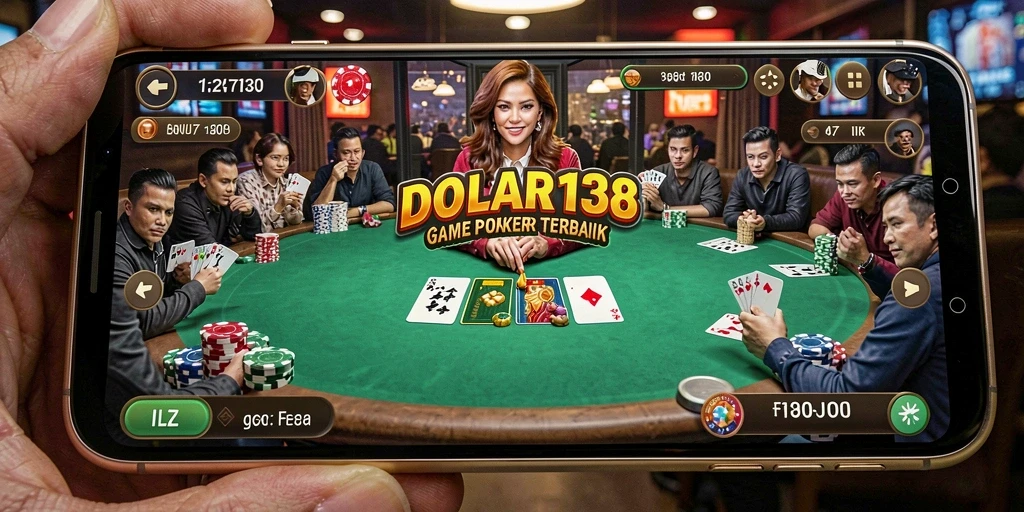 Screenshot permainan Poker DOLAR138 dengan aksi seru di layar.