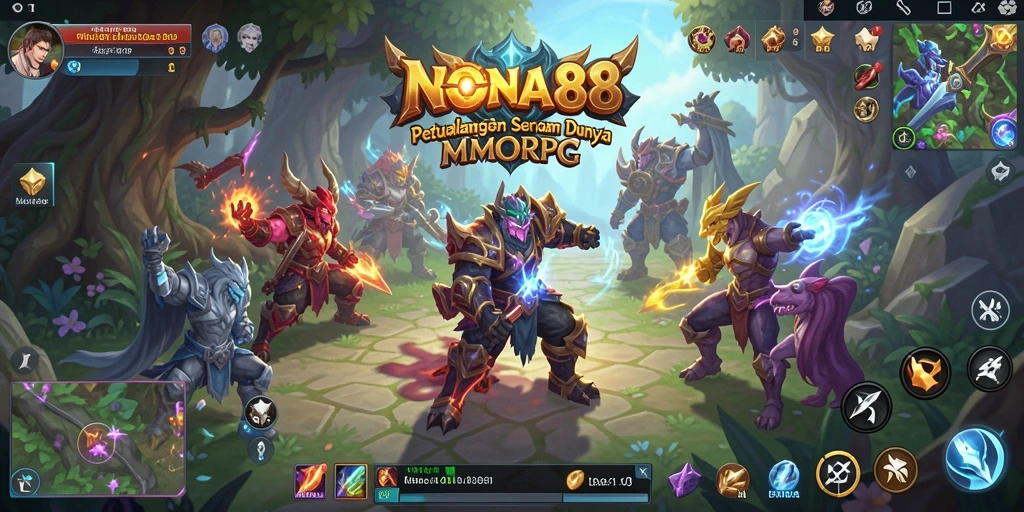 Tampilan gameplay NONA88 yang memukau dalam pertarungan MMORPG.