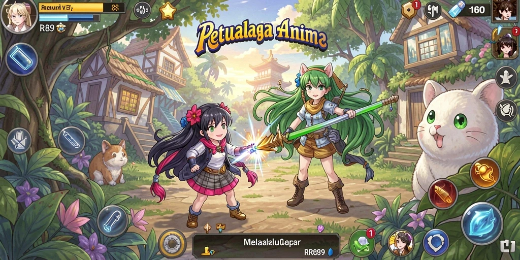 Screenshot gameplay RR89 menunjukkan aksi karakter Anime yang mendebarkan.